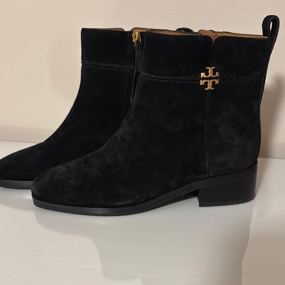 Tory Burch Black Suede Ankle Boots